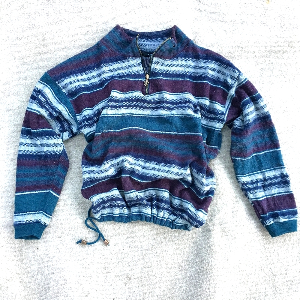 Vintage impact Fleece 1/4 zip pullover teal purple